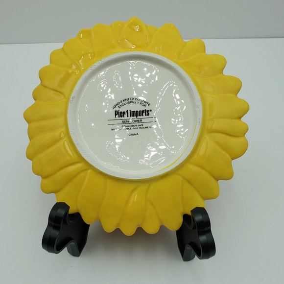 Pier 1 Sunflower Plates 7" Appetizer Dessert Side Salad Display Flower Plates - Picture 4 of 8
